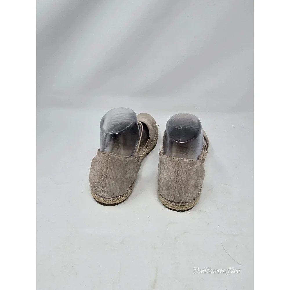 Eileen Fisher Vanilla Printed Suede Lee Espadrille Flats Shoes Size 8